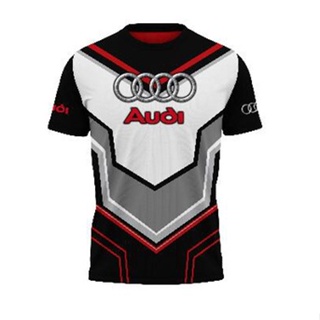 เสื้อยืด ลายทีมแข่งรถ Audi Sublimation Baju Microfiber Jersi Jersey