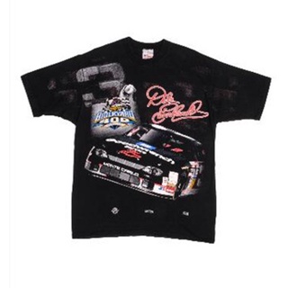 เสื้อยืดแขนสั้น คอกลม พิมพ์ลาย VINTAGE NASCAR ALL OVER PRINT DALE EARNHARDT BRICKYARD 400 1997 สําหรับผู้ชาย