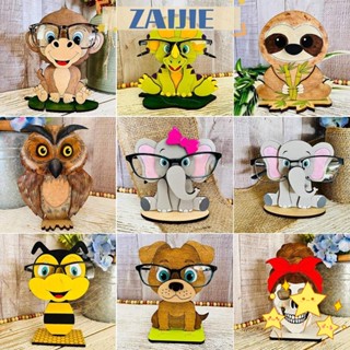 Zaijie24 ชั้นวางแว่นตาไม้ รูปสัตว์ แฮนด์เมด สร้างสรรค์