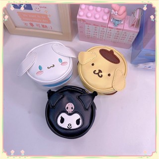 กระเป๋าใส่เหรียญ Sanrio ซีรีส์อนิเมะ Cinnamoroll Kuromi My Melody Pompompurinhellokittys กล่องใส่เครื่องประดับแบบกลม กระเป๋าเก็บหูฟัง 【sunny】