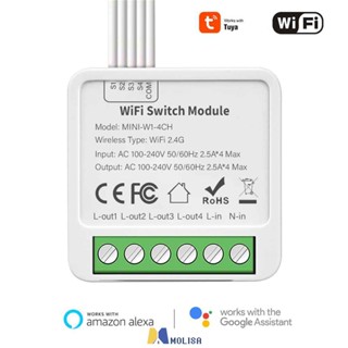 Aubess Wifi Smart Switch Wifi Mini Switch รองรับ Alexa Google Home Voice Control【พร้อมสต็อก】 MOLISA