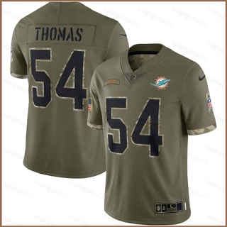 เสื้อกีฬาแขนสั้น ลายทีมชาติฟุตบอล NFL Miami Dolphins Game Jersey Zach Thomas Salute To Service HQ1 2022 พลัสไซซ์ QH1