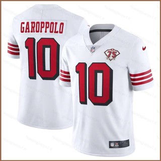 เสื้อยืดกีฬาแขนสั้น ลายทีมชาติฟุตบอล NFL San Francisco 49ers Game Jimmy Garoppolo สีขาว พลัสไซซ์ QH1 HQ1