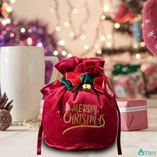 Christmas Apple Bag กระเป๋าสตางค์กำมะหยี่ Christmas Eve กระเป๋าเก็บผลไม้อุปกรณ์รื่นเริง TH1