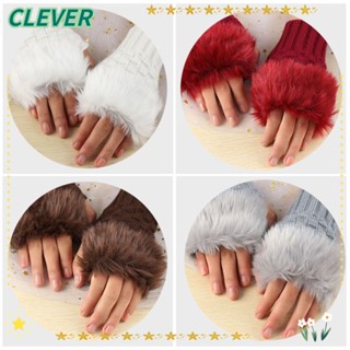 Clever ถุงมือผ้าวูลถัก ไร้นิ้ว แฟชั่น สําหรับคู่รัก