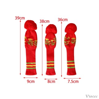 [Viocee] ปลอกคลุมหัวไม้กอล์ฟ แบบถัก 3 ชิ้น