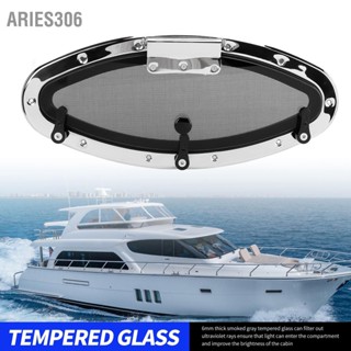 Aries306 เรือ Porthole หน้าต่าง L300mm H105mm 180 ° ภายในเปิดแมลงสุทธิกระจกนิรภัย Anti UV กันน้ำสำหรับ RV Yacht