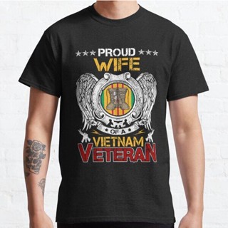 เสื้อยืด พิมพ์ลาย Vietnamese Veterans Pride Wife สไตล์คลาสสิก สําหรับผู้ชาย