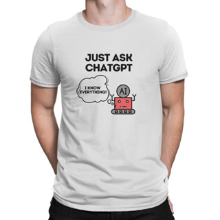 เสื้อยืด พิมพ์ลาย Be Smart And Ask Chatgpt สไตล์คลาสสิก สําหรับผู้ชาย