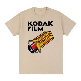 เทรนด์ใหม่ เสื้อยืด ผ้าฝ้าย พิมพ์ลาย kodak วินเทจ ย้อนยุค ฟิล์มกล้อง สไตล์ฮิปฮอป สําหรับผู้ชาย