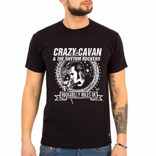 ใหม่ เสื้อยืดลําลอง แขนสั้น พิมพ์ลาย CRAZY CAVAN Concer Band สีดํา สําหรับผู้ชาย