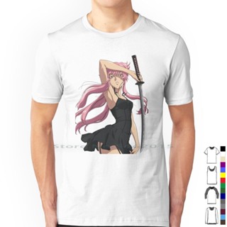 ใหม่ เสื้อยืด ผ้าฝ้าย 100% พิมพ์ลาย Yuno Gasai-Future Diary Mirai Nikki สําหรับผู้ชาย