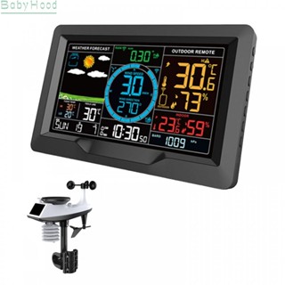 【Big Discounts】Weather Station Wind Speed Direction Temperarture Barometic Rain Guage Clock#BBHOOD