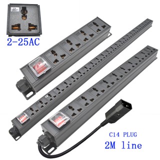 Pdu รางปลั๊กไฟ เอาท์พุท 2-25 ทาง PDU C14 PLUG (สายขยาย 2 เมตร)