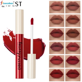 Qibest Lip Glaze Matte Matte Liquid ลิปสติก Non-fading ICECUBES