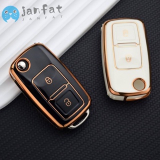 Janfat ปลอกกุญแจรีโมตรถยนต์ TPU อุปกรณ์เสริม สําหรับ VW Volkswagen MK4 Bora Golf 4 5 6 Jetta Passat Polo Bora