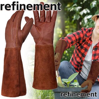 Refinement ถุงมือหนังยาว ปลอดภัย สําหรับทําสวน