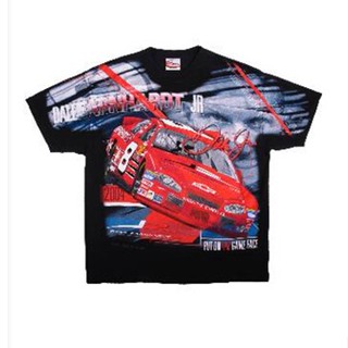 เสื้อยืดแขนสั้น คอกลม พิมพ์ลาย VINTAGE NASCAR ALL OVER PRINT DALE EARNHARDT JR 90s 2000S สําหรับผู้ชาย