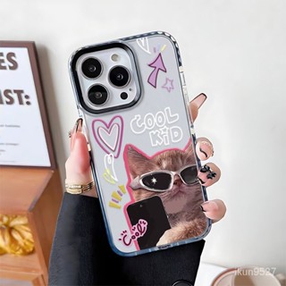 เคสโทรศัพท์มือถือ ซิลิโคนนิ่ม กันกระแทก ลายแมวเซลฟี่ สําหรับ Iphone 14Promax 14Pro 14Plus 14 13Promax 13Pro 13 12Promax 12Pro 12 11Promax 11Pro 11 XSMAX XR 8PLUS