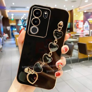 Phone Case VIVO V29 Pro V29e 5G เคสโทรศัพท์มือถือแบบนิ่ม กันกระแทก พร้อมสายคล้อง รูปหัวใจ พกพาง่าย สําหรับ