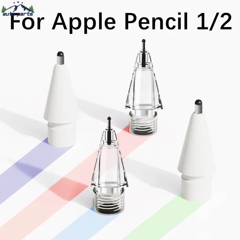 ปลายปากกาสไตลัส ซิลิโคนใส ทนต่อการเสียดสี แบบเปลี่ยน สําหรับ Apple Pencil 1 2 4B 2B
