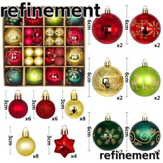 Refinement ลูกบอลพลาสติก เนื้อแมตต์ แวววาว สําหรับแขวนตกแต่งต้นคริสต์มาส 44 ชิ้น