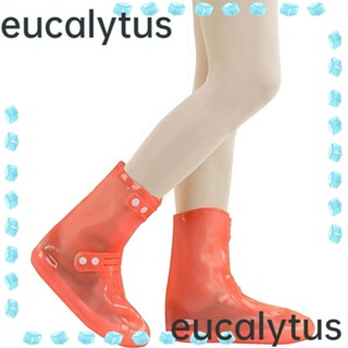 Eucalytus1 ปลอกสวมหุ้มรองเท้า PVC สีส้ม ใช้ซ้ําได้ กันฝน 1 คู่