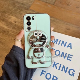 Phone Case VIVO V29 Pro V29e 5G ใหม่ เคสโทรศัพท์มือถือแบบนิ่ม กันกระแทก ลายการ์ตูนโดราเอมอน พร้อมขาตั้ง หลากสี สําหรับ