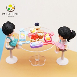 Tarsureth เก้าอี้อะคริลิค ขนาดเล็ก 1/12 สําหรับตกแต่งบ้านตุ๊กตา 1 2 ชิ้น