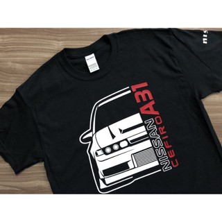 Gildan เสื้อยืดผ้าฝ้ายพรีเมี่ยม พิมพ์ลาย Nissan CEFIRO A31 สีดํา