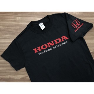 เสื้อยืด ผ้าฝ้าย พิมพ์ลาย Honda Power of Dreams Gildan Premium สีดํา