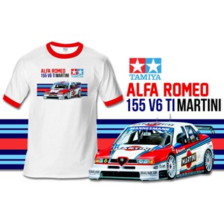 [UNISEX] เสื้อยืดผ้าฝ้าย 100% พิมพ์ลาย GILDAN Tamiya Alfa Romeo 155 V6 Ti