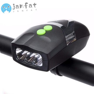 Janfat ไฟหน้าจักรยาน Led 3 ดวง ปรับได้ คุณภาพสูง 2 in1 พร้อมแตร