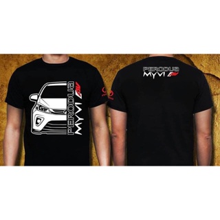 เสื้อยืด ผ้าฝ้าย พิมพ์ลาย Perodua Myvi 2018 AV Gildan Premium สีดํา