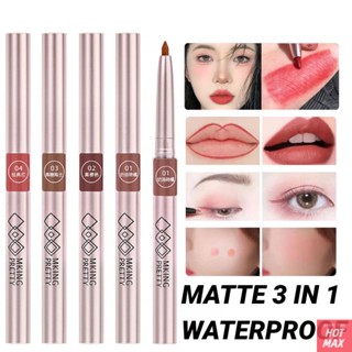 MKING PRETTY 6 สี Matte Lip Liner หมุนกันน้ำอเนกประสงค์ Hook Line ลิปสติกปากกาแต่งหน้าเครื่องสำอาง [hotmax]