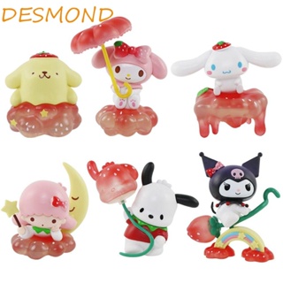 Desmond ฟิกเกอร์การ์ตูนอนิเมะ Kuromi Cinnamoroll Sweet Strawberry สําหรับตกแต่งโต๊ะ