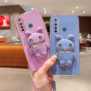 เคส Realme 7 5g Realme 7 Pro Narzo 20 Pro Realme 7 6 XT 6 Pro 5 Pro 5i 5S C3 เคสโทรศัพท์ ซิลิโคน นิ่ม แบบพับได้ พร้อมขาตั้ง สามมิติ
