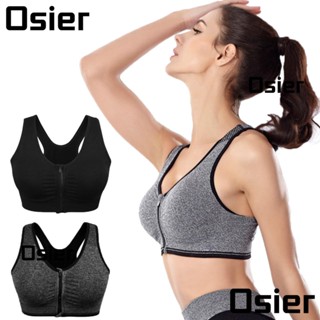 Osier1 สปอร์ตบรา เสื้อกล้าม เสริมฟองน้ํา ดันทรง มีซิปด้านหน้า สําหรับผู้หญิง