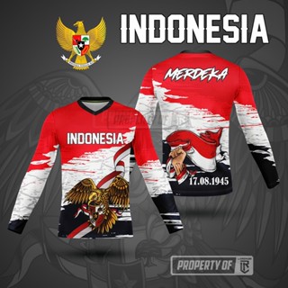 เสื้อยืด พิมพ์ลาย PUTIH MERAH Indonesian Jersey สีแดง และสีขาว วันที่ 17 สิงหาคม