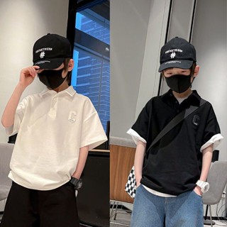 เสื้อเชิ้ตแขนยาวลําลอง สีขาว แฟชั่นสําหรับเด็กผู้ชาย W6SV