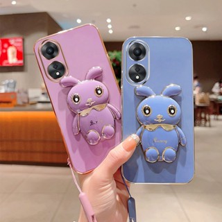 [พร้อมส่ง] เคสโทรศัพท์มือถือ ซิลิโคน กันกระแทก ลายน่ารัก 3D พร้อมขาตั้ง สําหรับ OPPO A78 A58 4G 5G A57 2022 A53 2020 F1S CPH2387 CPH2565