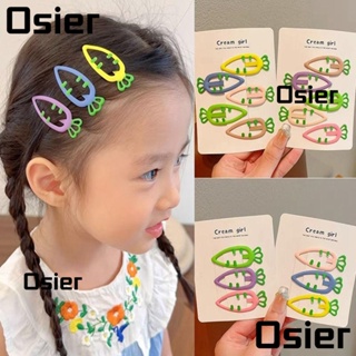 Osier1 กิ๊บติดผมโลหะ รูปหัวไชเท้า สีสันสดใส เครื่องประดับ สําหรับผู้หญิง 8 ชิ้น