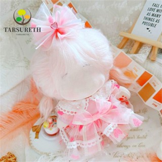 Tarsureth ชุดเดรสตุ๊กตา ผ้าฝ้าย แฮนด์เมด สีชมพู DIY สําหรับตุ๊กตาไอดอล 20 ซม.