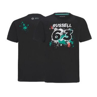 เสื้อยืด ผ้าไมโครไฟเบอร์ พิมพ์ลาย Mercedes-AMG PETRONAS George Russell 63