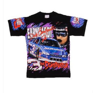 เสื้อยืดแขนสั้น คอกลม พิมพ์ลาย VINTAGE NASCAR ALL OVER DALE EARNHARDT JR 1990S สําหรับผู้ชาย