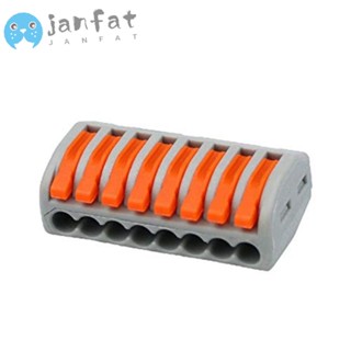 Janfat ขั้วต่อเชื่อมสายเคเบิล PCT-218 8 พอร์ต สีส้ม 10 ชิ้น