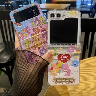 เคสโทรศัพท์มือถือ PC แข็ง กันกระแทก ลายการ์ตูนหมี สีรุ้ง สําหรับ Samsung galaxy z Flip 5 galaxy z flip4 flip3