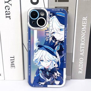 Genshin Impact Compatible with iPhone 12 Apple 14pro Focalors Angel Eyes Transparent Full Cover Phone Case Dropproof Soft Case เคสโทรศัพท์มือถือแบบนิ่ม