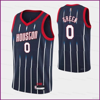 เสื้อกีฬาแขนกุด ลาย NP2 NBA Jersey Houston Rockets No.0 Jalen สีเขียว พลัสไซซ์ PN2