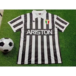 เสื้อกีฬาแขนสั้น ลายทีมชาติฟุตบอล Jersey 84 Juve Home สไตล์วินเทจ แห้งเร็ว ไซซ์ S-XXL AAA